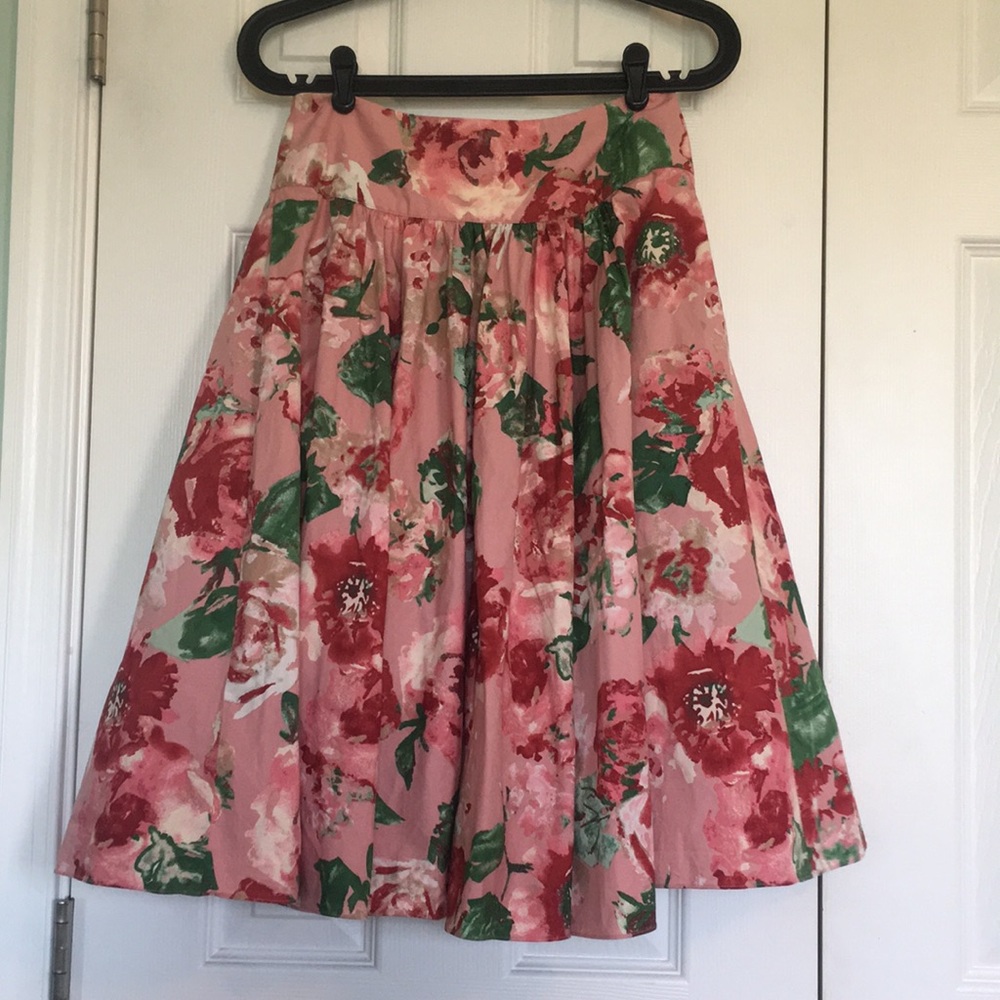 Talbots high waisted A-line floral dress